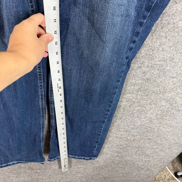 M Jeans Jeans Women 18W Plus Blue Denim Dark Wash High Rise Long Straight Curvy - Picture 5 of 8